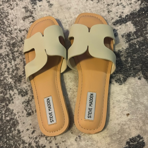 Steve Madden slippers zarnia size 8.5 NEW bone leather - Picture 2 of 6